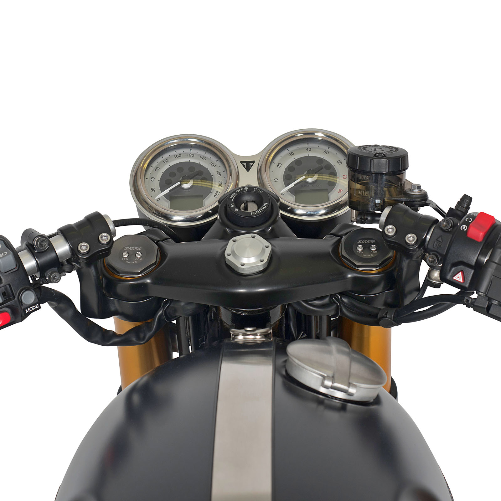 Fork bridges Thruxton 1200 black powder coating