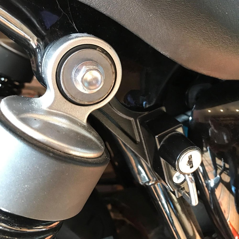 Helmet holder rear shock