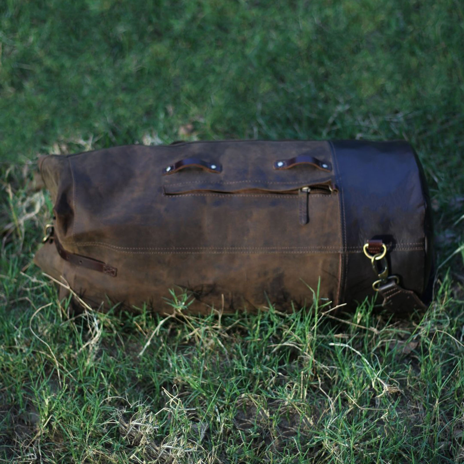 Military Leather Duffel Bag