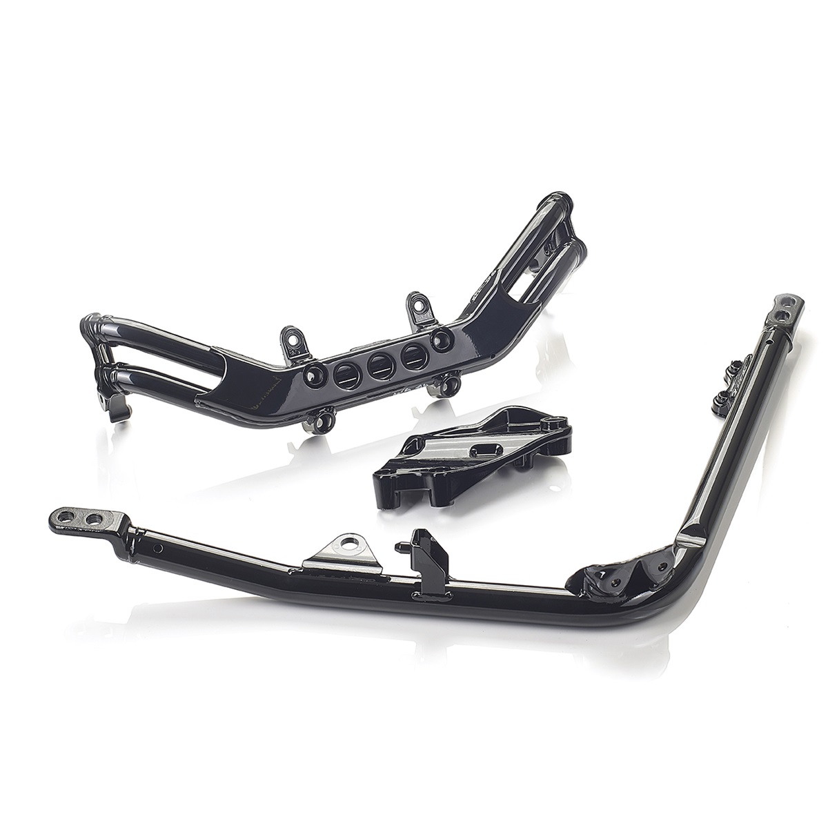 Mounting set for running boards + pre-positioned resting posts