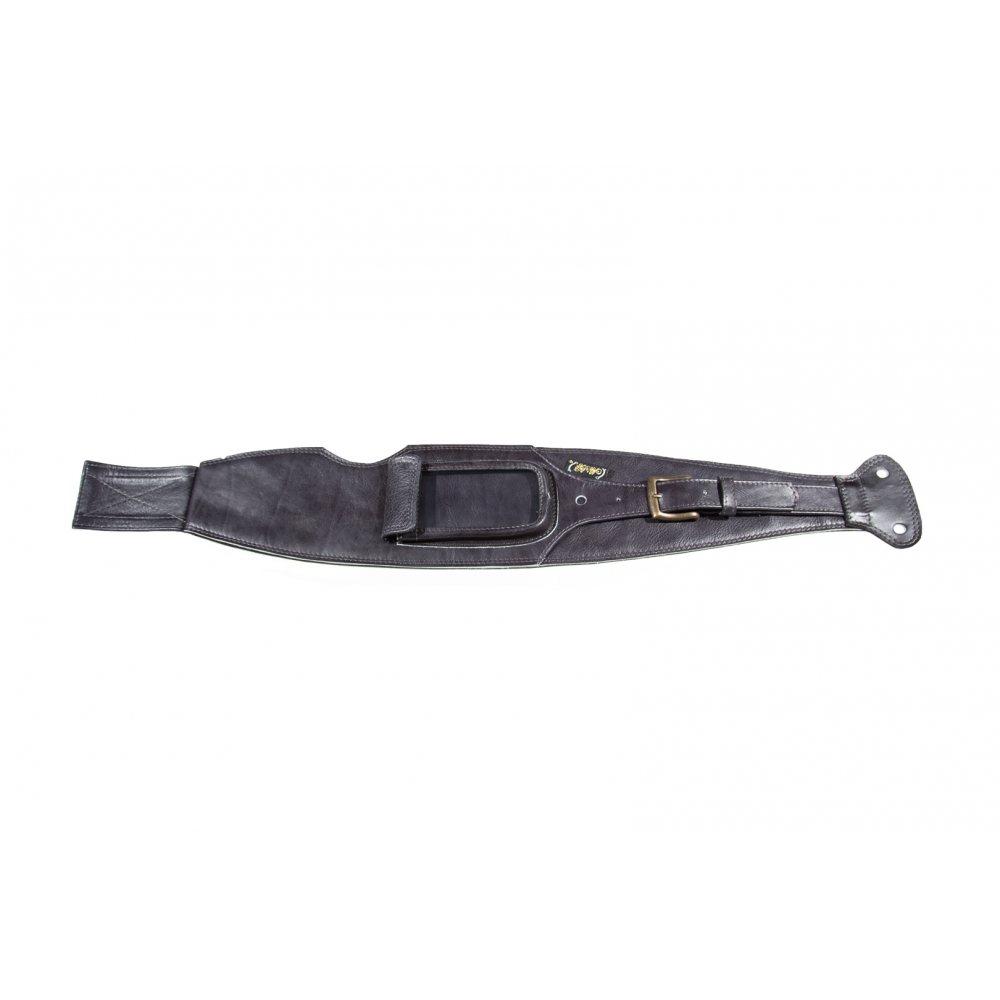 Leather tank strap with mobile phone