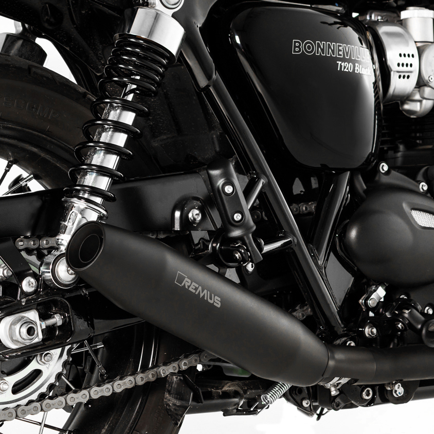 Escape Remus de acero inoxidable Bonneville T120