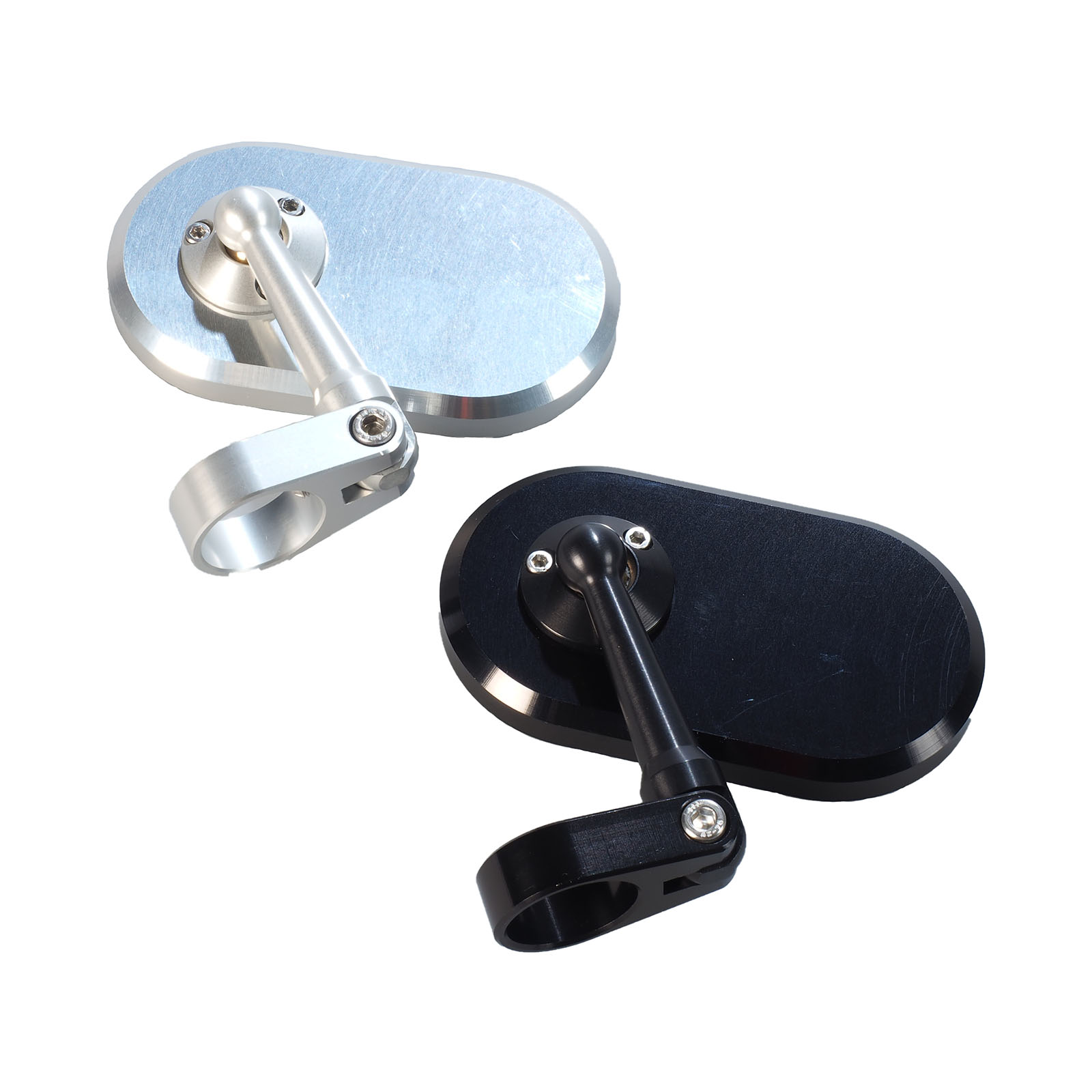 Handlebar clamp mirror oval