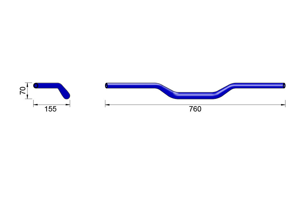 Alu Handlebar Fat Bar 760mm BMW R9T