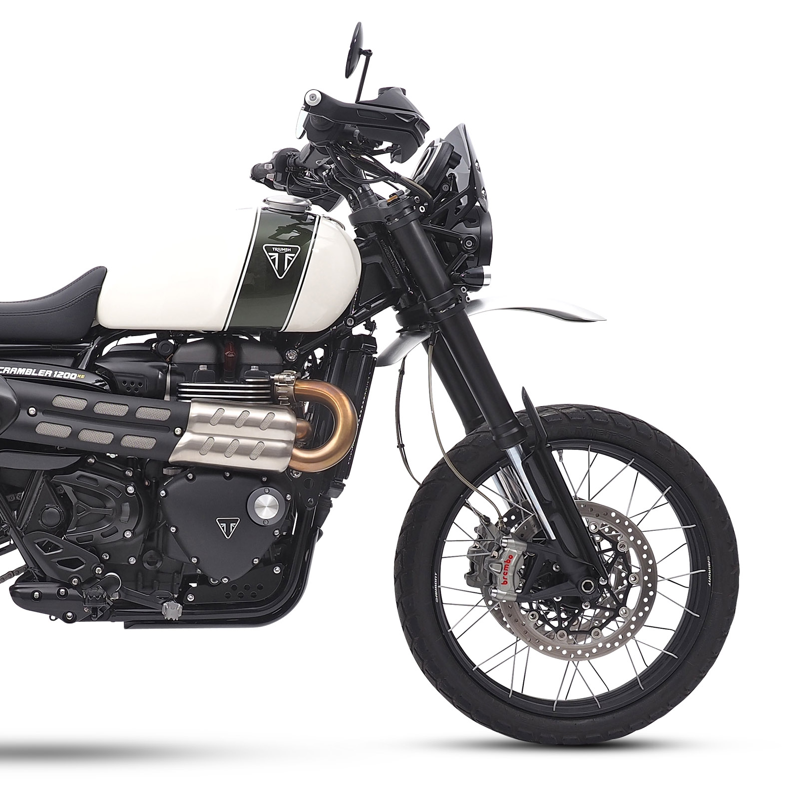 Horquilla Thruxton / Scrambler anodizada en negro